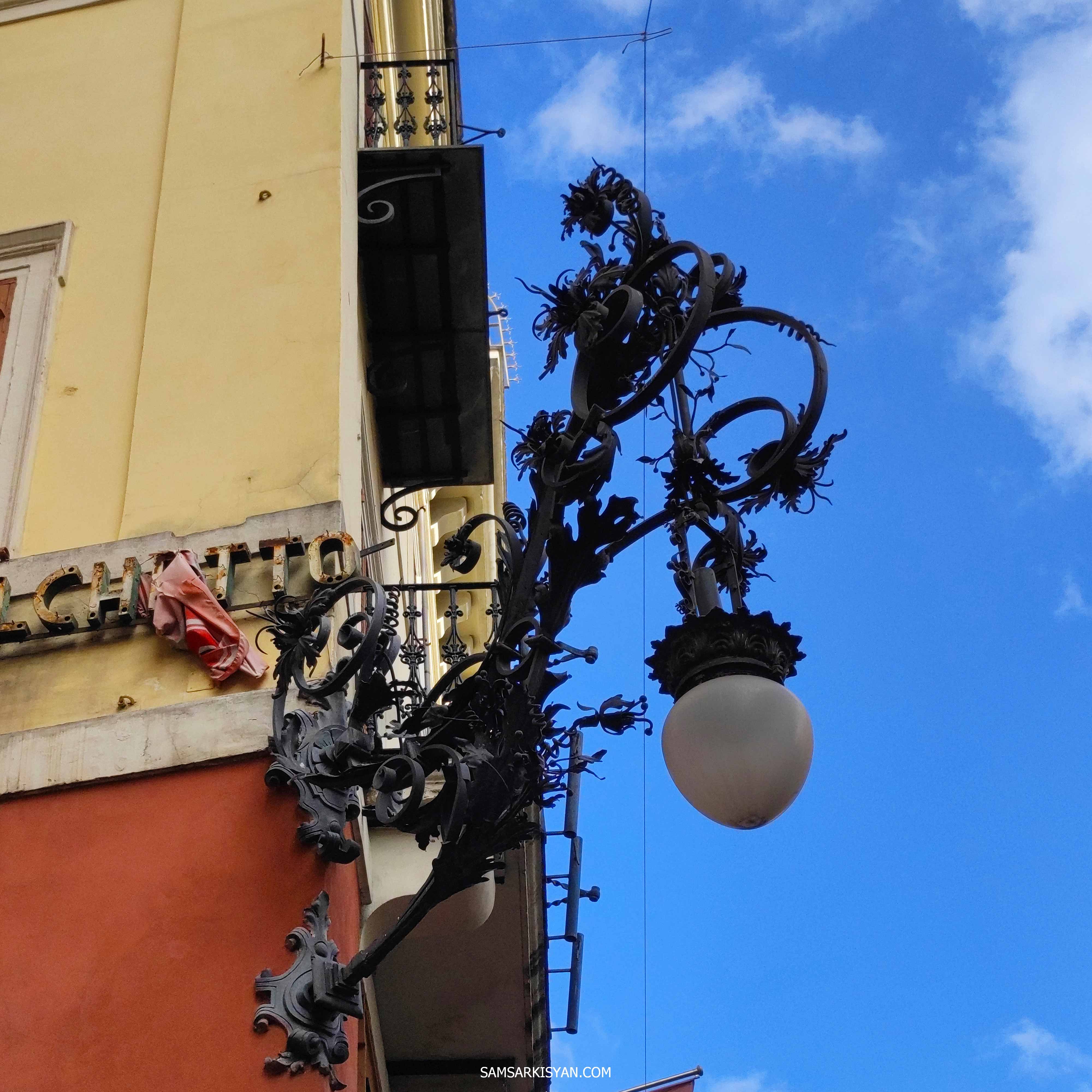 Decorations on the facades of a Roman buildings, lantern