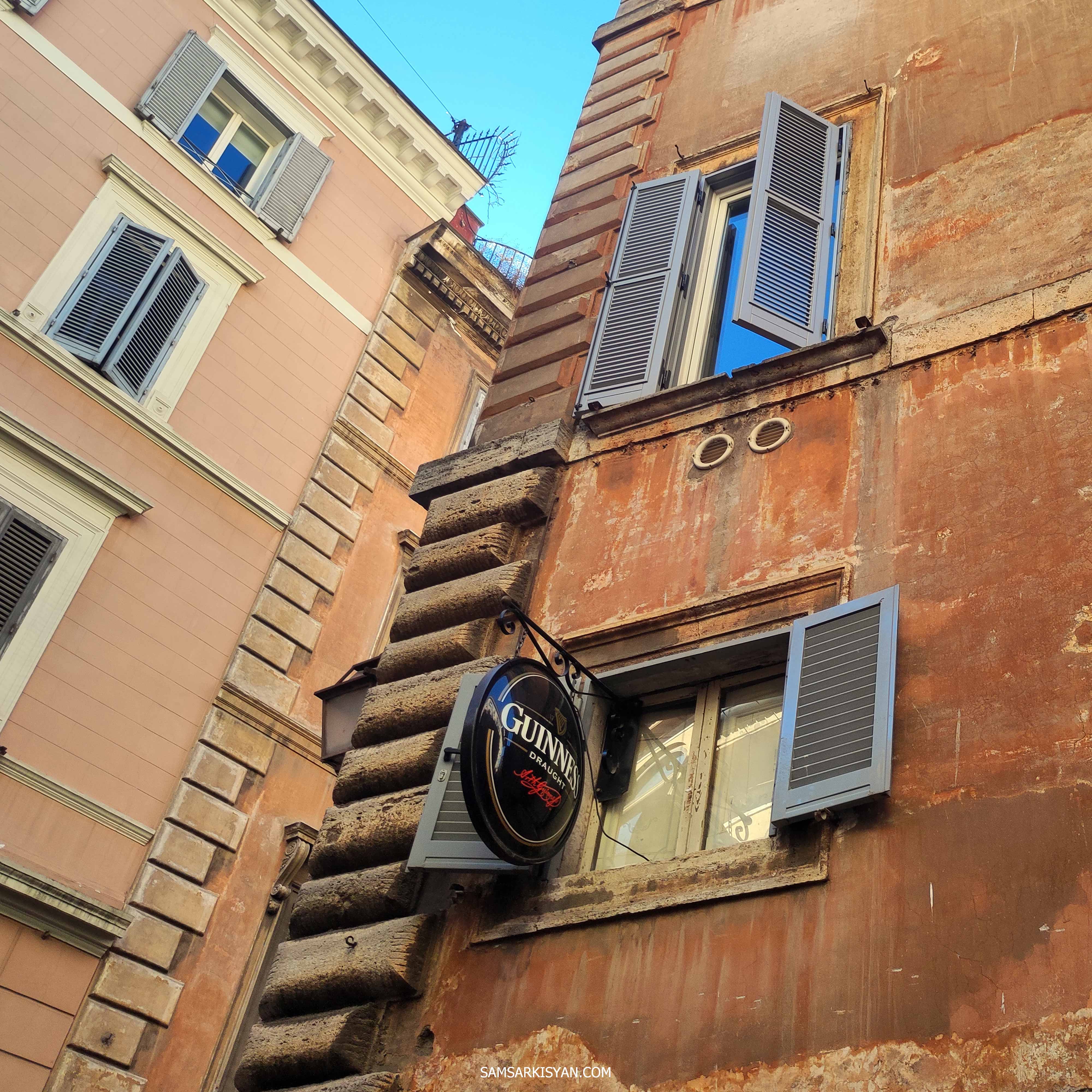 Decorations on the facades of a Roman buildings