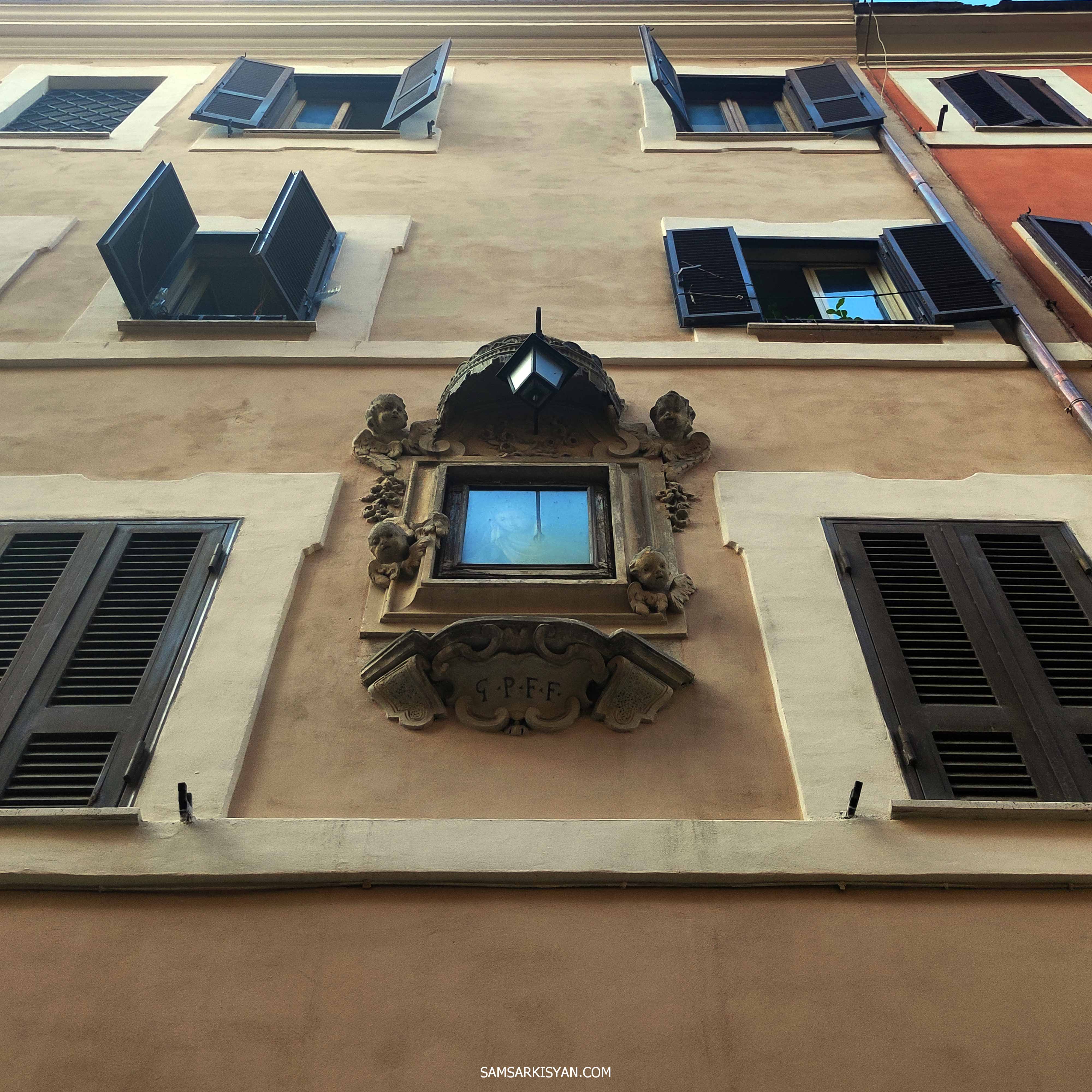 Decorations on the facades of a Roman buildings
