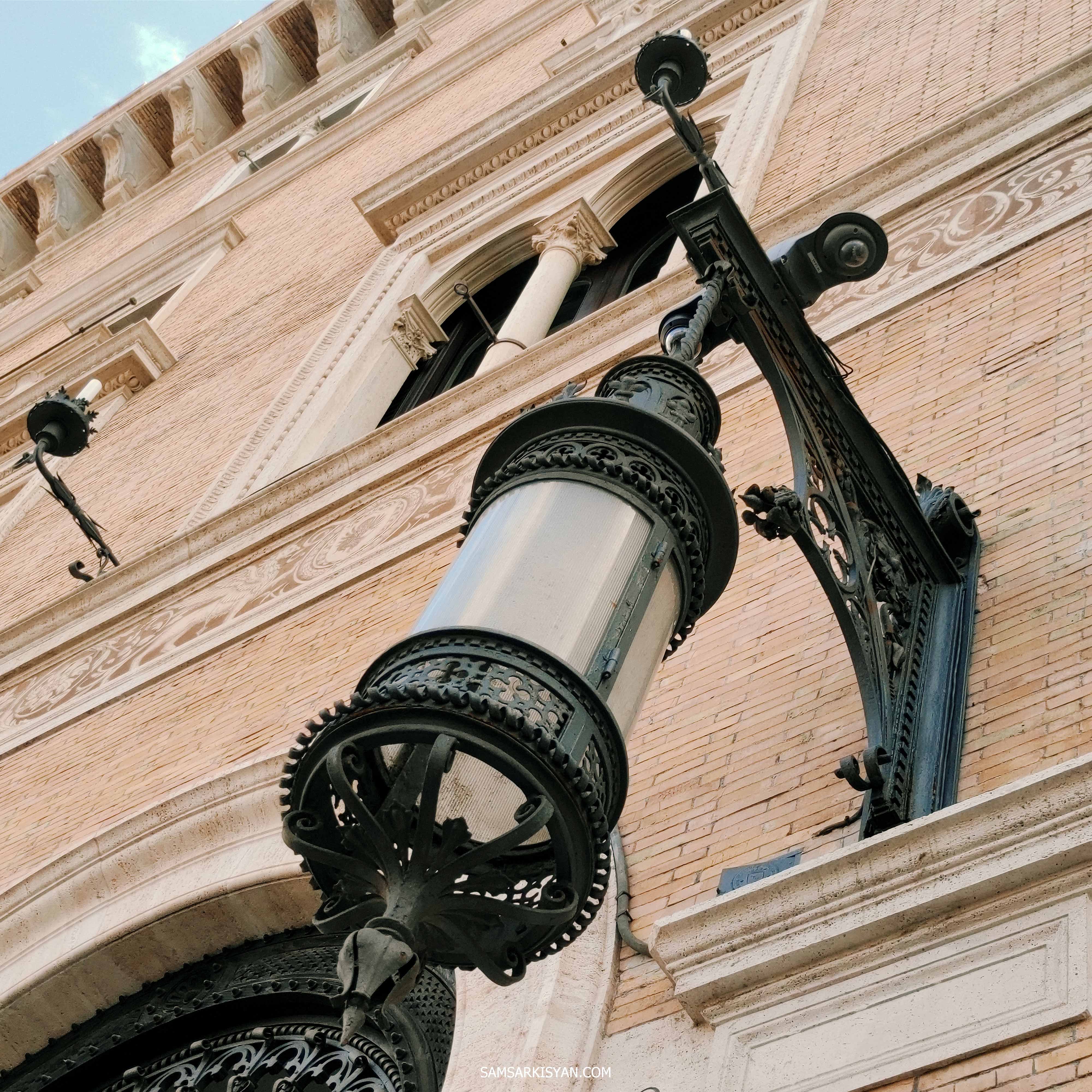 Decorations on the facades of a Roman buildings, lantern